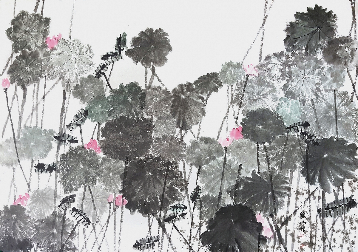 출발(春) 210X150cm 한지,수묵담채