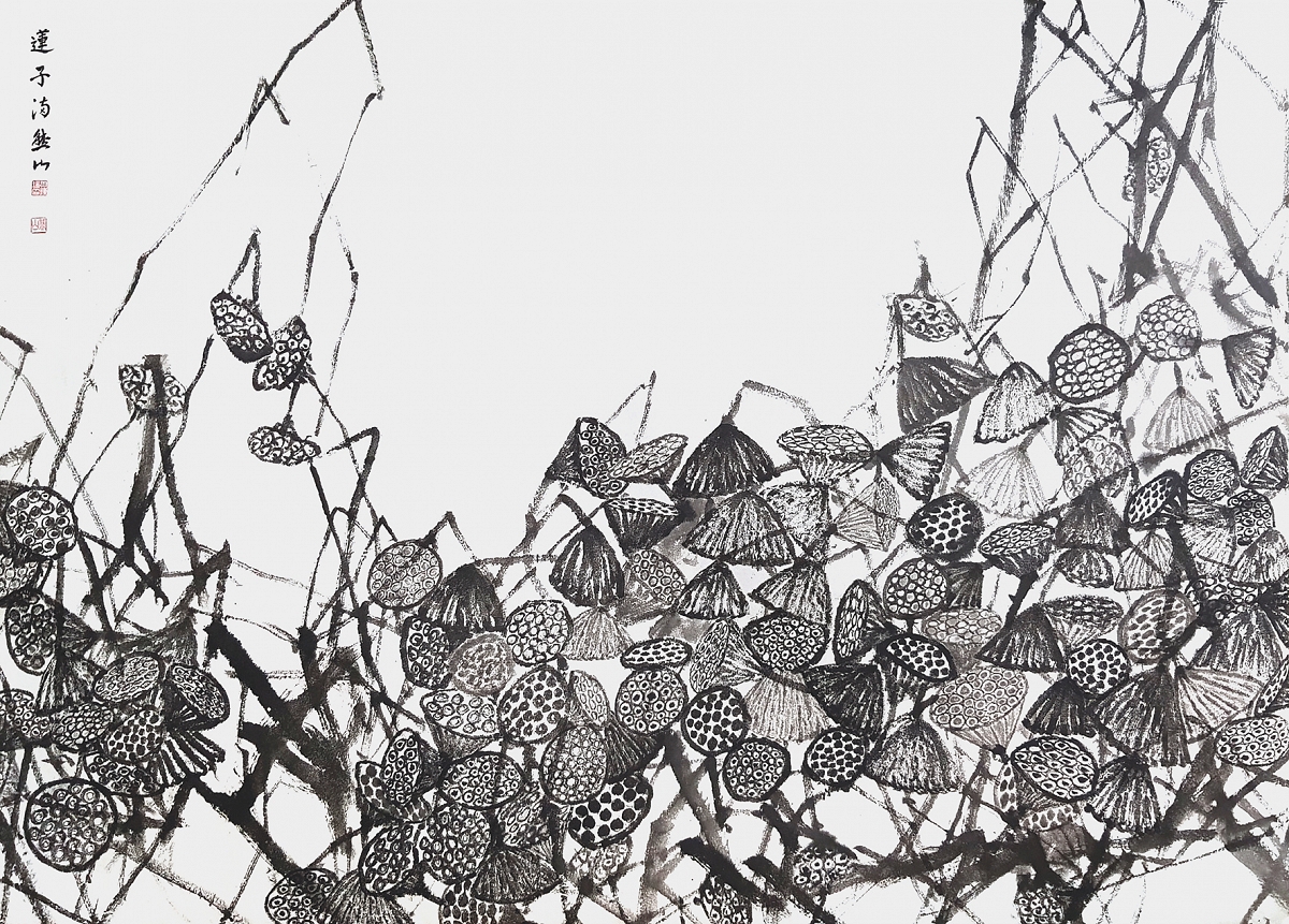 정지(冬) 210X150cm 한지,수묵담채